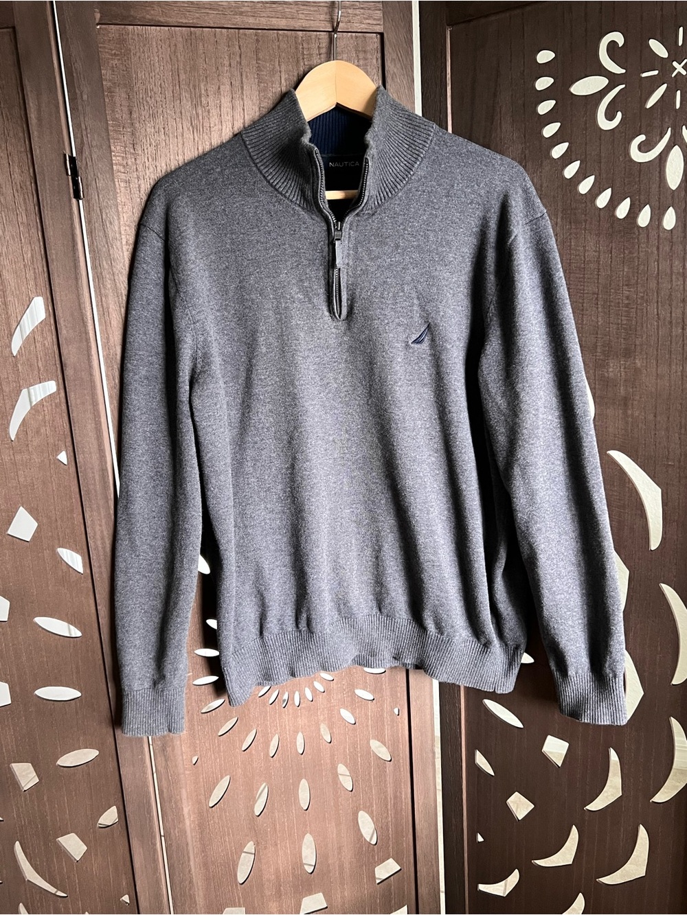 Nautica Men’s Dark Gray Half-Zip Sweater